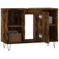 vidaXL Mueble de baño madera de ingeniería roble ahumado 80x33x60 cm vidaXL Mueble de baño madera de ingeniería roble ahumado 80x33x60 cm