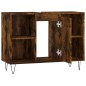 vidaXL Mueble de baño madera de ingeniería roble ahumado 80x33x60 cm vidaXL Mueble de baño madera de ingeniería roble ahumado 80x33x60 cm