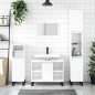 vidaXL Mueble de baño madera de ingeniería blanco brillo 80x33x60 cm vidaXL Mueble de baño madera de ingeniería blanco brillo 80x33x60 cm