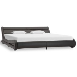 vidaXL Estructura de cama con LED de cuero sintético gris 180x200 cm 