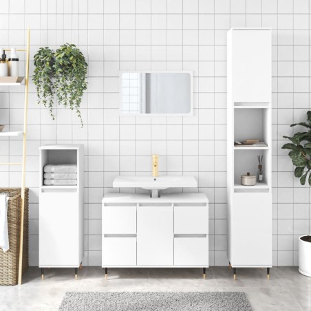 vidaXL Mueble de baño madera de ingeniería blanco 80x33x60 cm