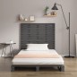 vidaXL Cabecero de cama de pared madera maciza pino gris 146x3x91,5