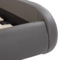 vidaXL Estructura de cama con LED de cuero sintético gris 180x200 cm 