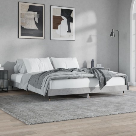 vidaXL Estructura de cama madera contrachapada gris hormigón 160x200cm