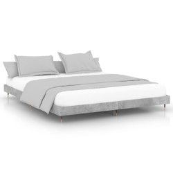 vidaXL Estructura de cama madera contrachapada gris hormigón 160x200cm