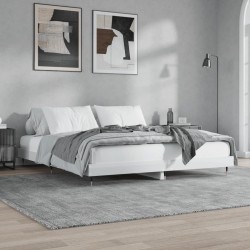 vidaXL Estructura de cama madera contrachapada blanco brillo 140x200cm