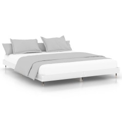 vidaXL Estructura de cama madera contrachapada blanco brillo 140x200cm