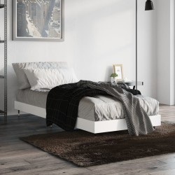 vidaXL Estructura de cama madera contrachapada blanca 75x190 cm