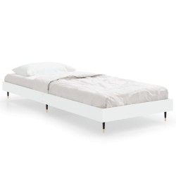 vidaXL Estructura de cama madera contrachapada blanca 75x190 cm