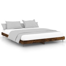 vidaXL Estructura de cama madera contrachapada roble ahumado 100x200cm