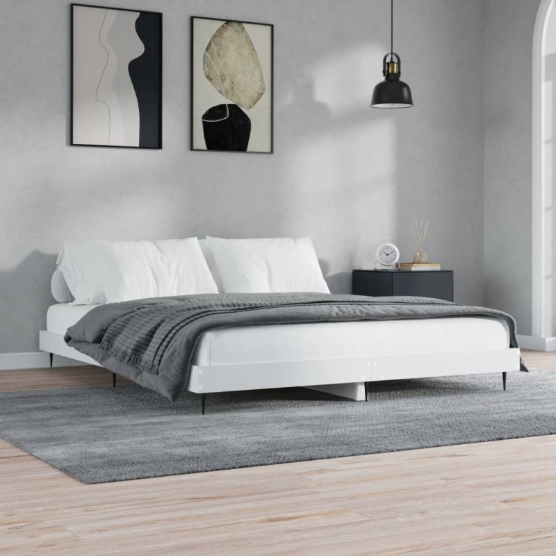 vidaXL Estructura de cama madera contrachapada blanca 120x200 cm