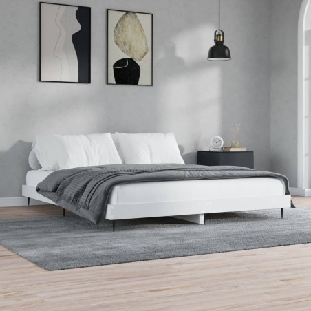 vidaXL Estructura de cama madera contrachapada blanca 120x200 cm