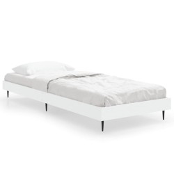 vidaXL Estructura de cama madera contrachapada blanca 75x190 cm