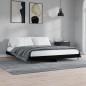 vidaXL Estructura de cama con LED madera maciza negra 160x200 cm