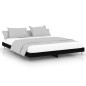 vidaXL Estructura de cama con LED madera maciza negra 160x200 cm