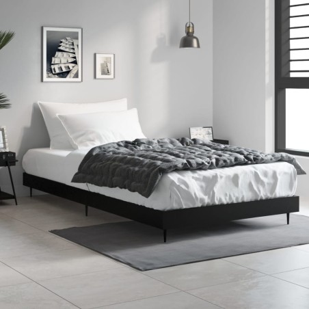 vidaXL Estructura de cama madera contrachapada negra 90x190 cm