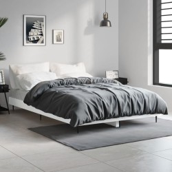 vidaXL Estructura de cama de madera contrachapada blanca 120x190 cm