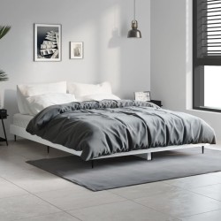 vidaXL Estructura de cama madera contrachapada blanco brillo 140x190cm