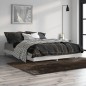 vidaXL Estructura de cama madera contrachapada gris Sonoma 135x190 cm