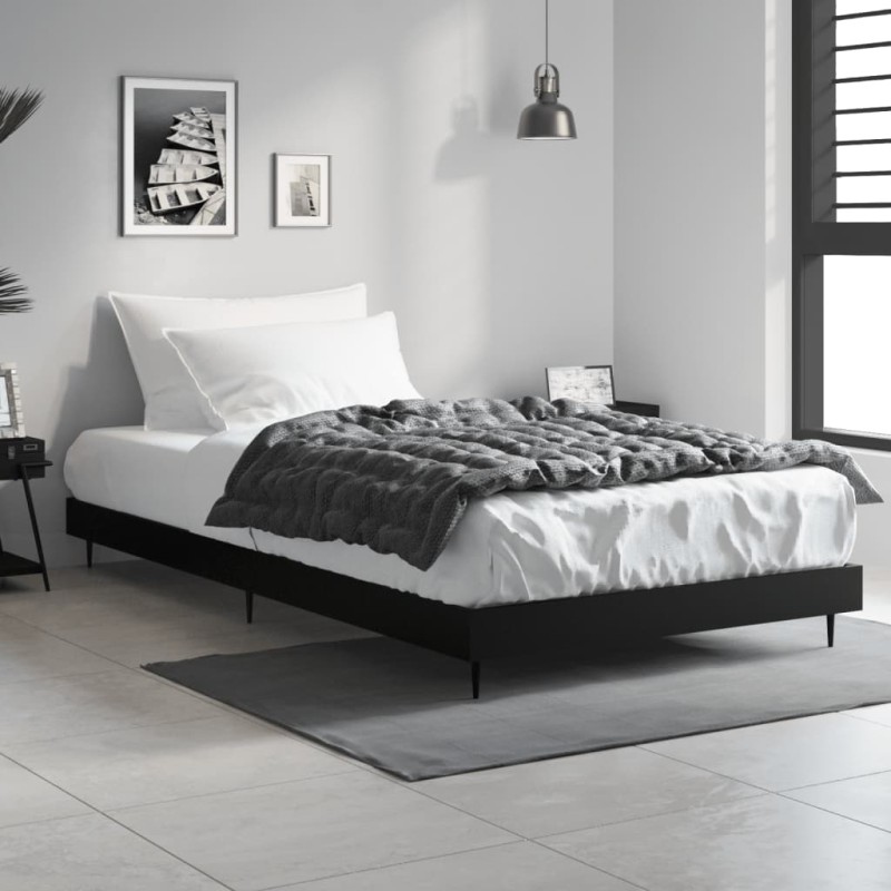 vidaXL Estructura de cama madera contrachapada negra 90x200 cm vidaXL Estructura de cama madera contrachapada negra 90x200 cm