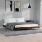 vidaXL Estructura de cama madera contrachapada roble ahumado 120x200cm vidaXL Estructura de cama madera contrachapada roble ahumado 120x200cm