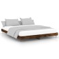 vidaXL Estructura de cama madera contrachapada roble ahumado 120x200cm vidaXL Estructura de cama madera contrachapada roble ahumado 120x200cm