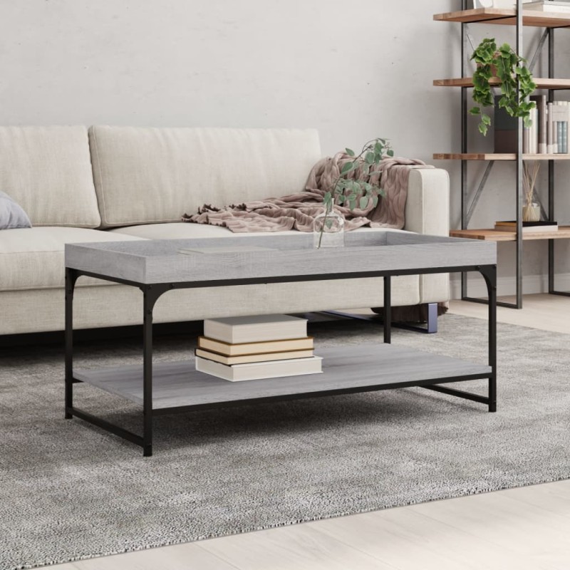vidaXL Mesa de centro madera de ingeniería gris Sonoma 100x49x45 cm vidaXL Mesa de centro madera de ingeniería gris Sonoma 100x49x45 cm
