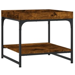 vidaXL Mesa de centro madera ingeniería roble ahumado 49,5x49,5x45 cm