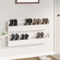 vidaXL Estantes zapatos de pared 2 uds madera pino blanco 110x9x23cm vidaXL Estantes zapatos de pared 2 uds madera pino blanco 110x9x23cm