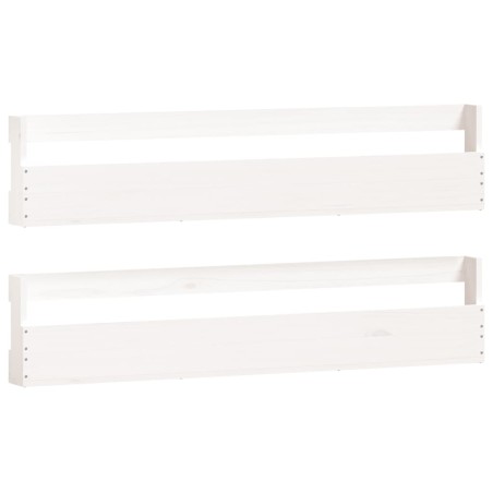 vidaXL Estantes zapatos de pared 2 uds madera pino blanco 110x9x23cm