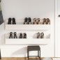 vidaXL Estantes zapatos de pared 2 uds madera pino blanco 110x9x23cm vidaXL Estantes zapatos de pared 2 uds madera pino blanco 110x9x23cm