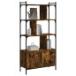 vidaXL Estantería con puertas madera roble ahumado 76,5x30x154,5 cm