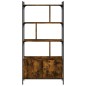 vidaXL Estantería con puertas madera roble ahumado 76,5x30x154,5 cm
