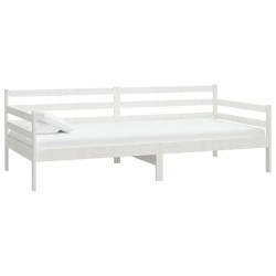vidaXL Sofá cama madera maciza de pino blanco 90x200 cm