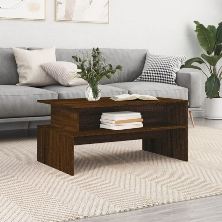 vidaXL Mesa de centro madera de ingeniería marrón roble 90x55x42,5 cm