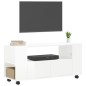 vidaXL Mueble de TV madera de ingeniería blanco brillo 102x34,5x43 cm vidaXL Mueble de TV madera de ingeniería blanco brillo 102x34,5x43 cm