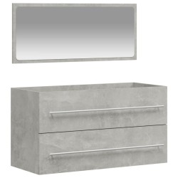 vidaXL Armario de baño con espejo madera de ingeniería gris hormigón