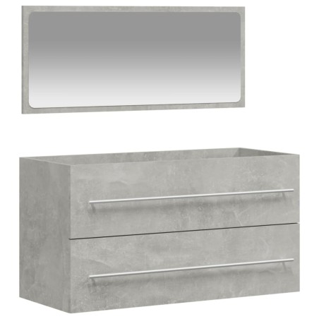 vidaXL Armario de baño con espejo madera de ingeniería gris hormigón