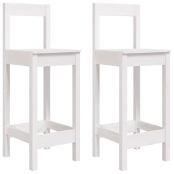 vidaXL Taburetes de cocina 2 uds madera de pino blanco 40x41,5x112 cm