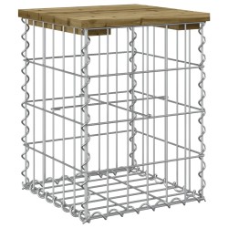 vidaXL Banco jardín diseño gaviones madera pino impregnada 33x31x42 cm