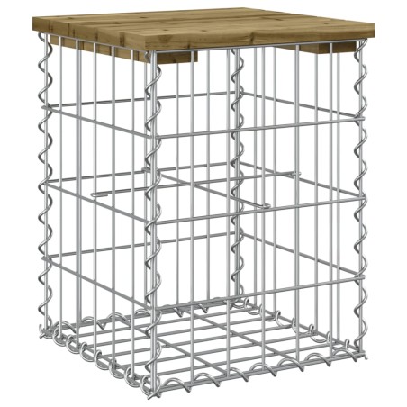 vidaXL Banco jardín diseño gaviones madera pino impregnada 33x31x42 cm
