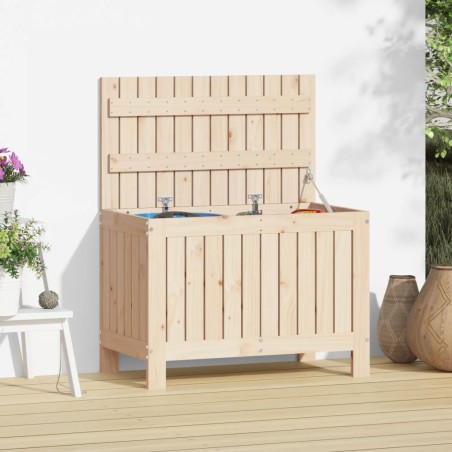 vidaXL Caja de almacenaje jardín madera maciza de pino 76x42,5x54 cm