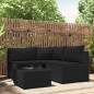 vidaXL Juego de jardín con cojines 4 piezas ratán sintético negro vidaXL Juego de jardín con cojines 4 piezas ratán sintético negro