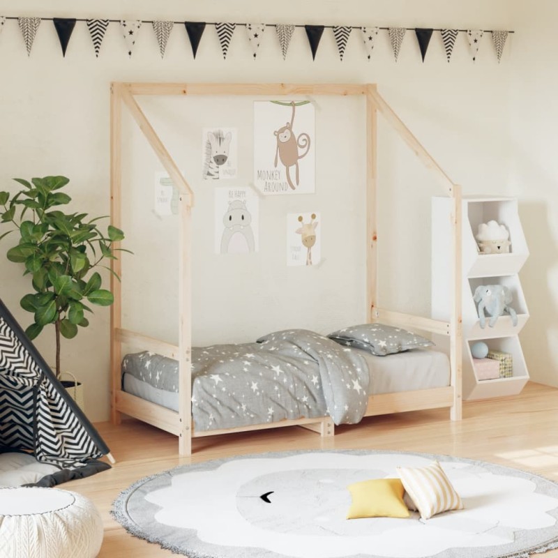 vidaXL Estructura de cama para niños madera maciza de pino 70x140 cm vidaXL Estructura de cama para niños madera maciza de pino 70x140 cm
