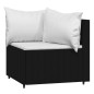 vidaXL Set de muebles de jardín 3 pzas y cojines ratán sintético negro vidaXL Set de muebles de jardín 3 pzas y cojines ratán sintético negro
