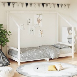 vidaXL Estructura de cama para niños madera de pino blanco 90x200 cm