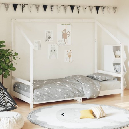 vidaXL Estructura de cama para niños madera de pino blanco 90x200 cm