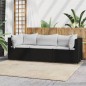 vidaXL Set de muebles de jardín 3 pzas y cojines ratán sintético negro vidaXL Set de muebles de jardín 3 pzas y cojines ratán sintético negro