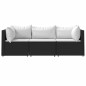 vidaXL Set de muebles de jardín 3 pzas y cojines ratán sintético negro vidaXL Set de muebles de jardín 3 pzas y cojines ratán sintético negro