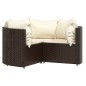 vidaXL Set muebles de jardín 4 piezas y cojines ratán sintético marrón vidaXL Set muebles de jardín 4 piezas y cojines ratán sintético marrón